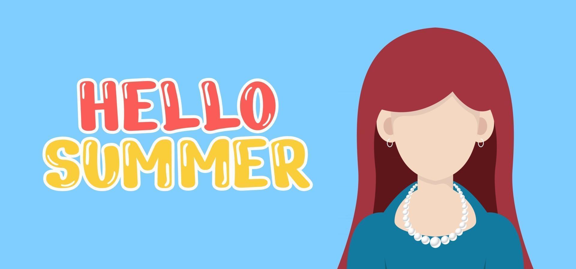 Dibujar a mano ilustración de banner de saludo de verano. vector