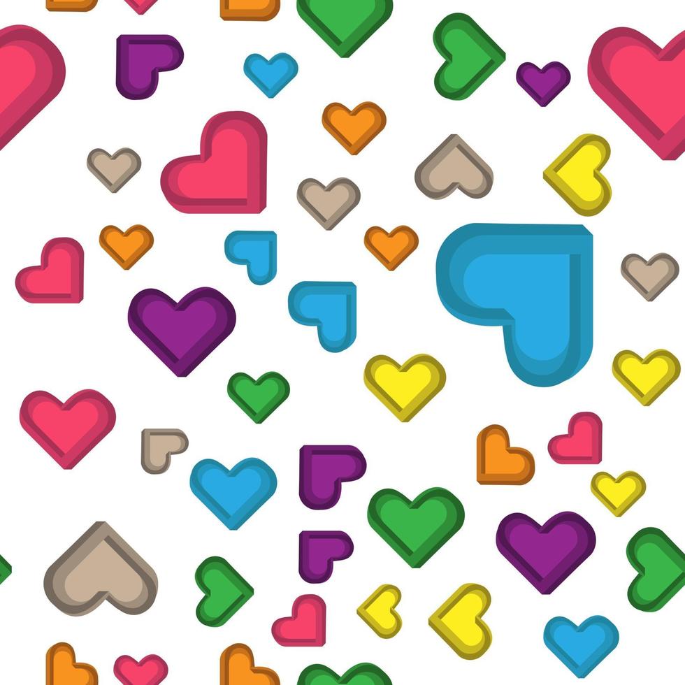 Patrón sin costuras de corazón colorido imposible perfecto para fondo o papel tapiz vector