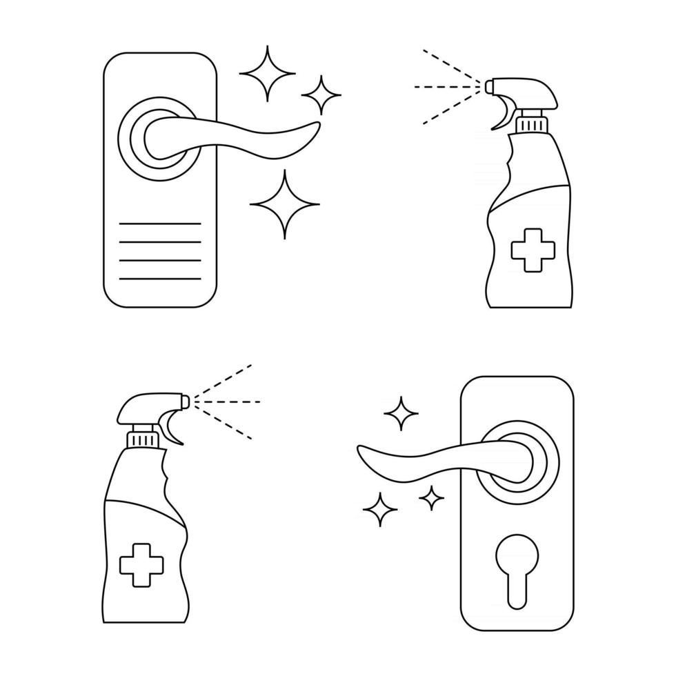 desinfección del pomo de la puerta vector