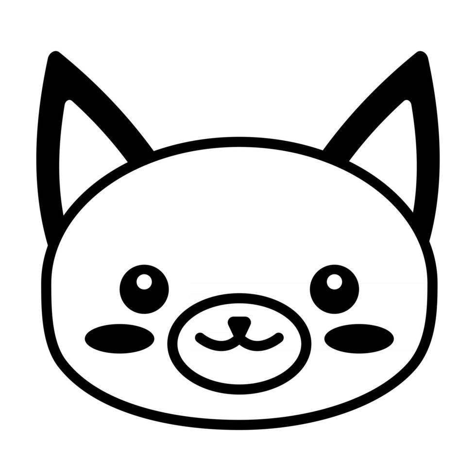 caras lindas mascotas animales graciosas bebé niños imprimir contorno símbolo kawaii animal vector