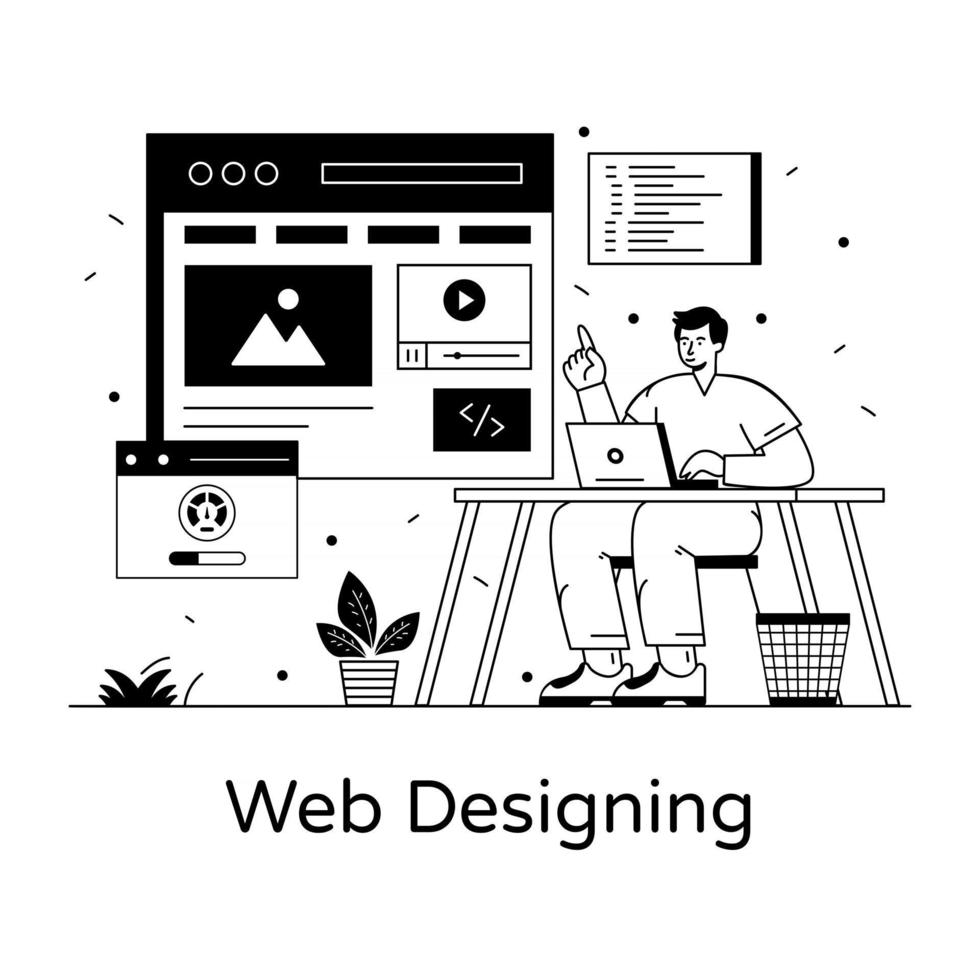 Web Designing and Content vector