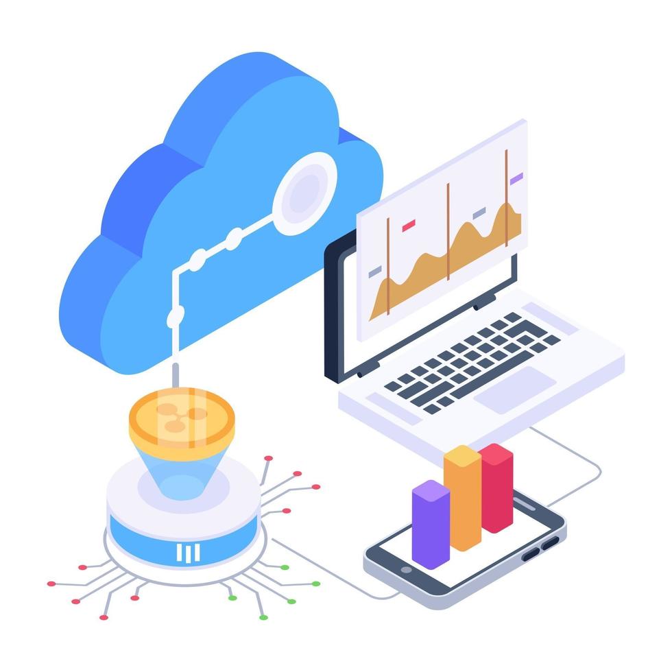 Bitcoin Analytics and Statistics vector