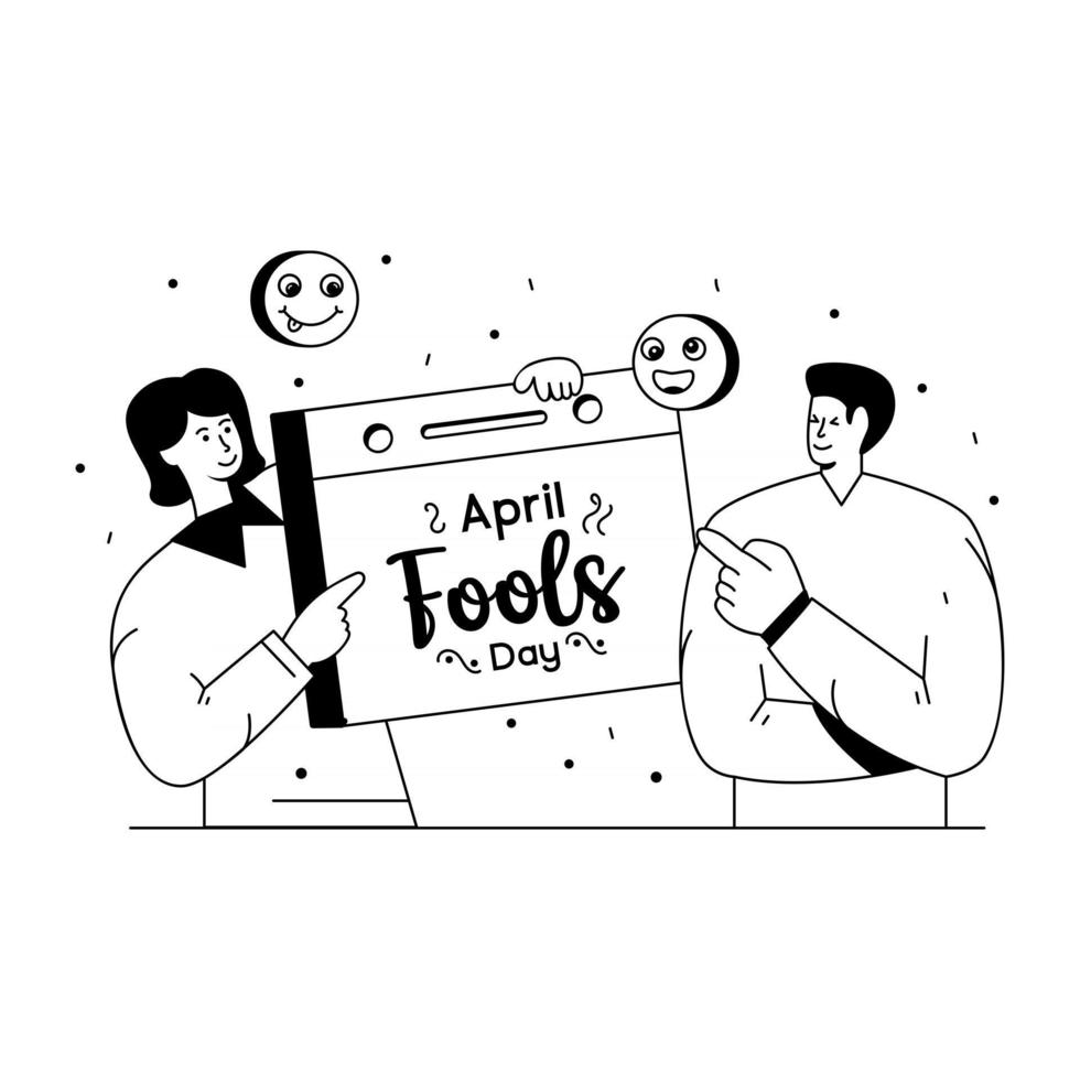 Fools Day Calendar vector