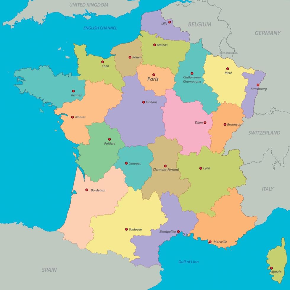 mapa de Francia vector