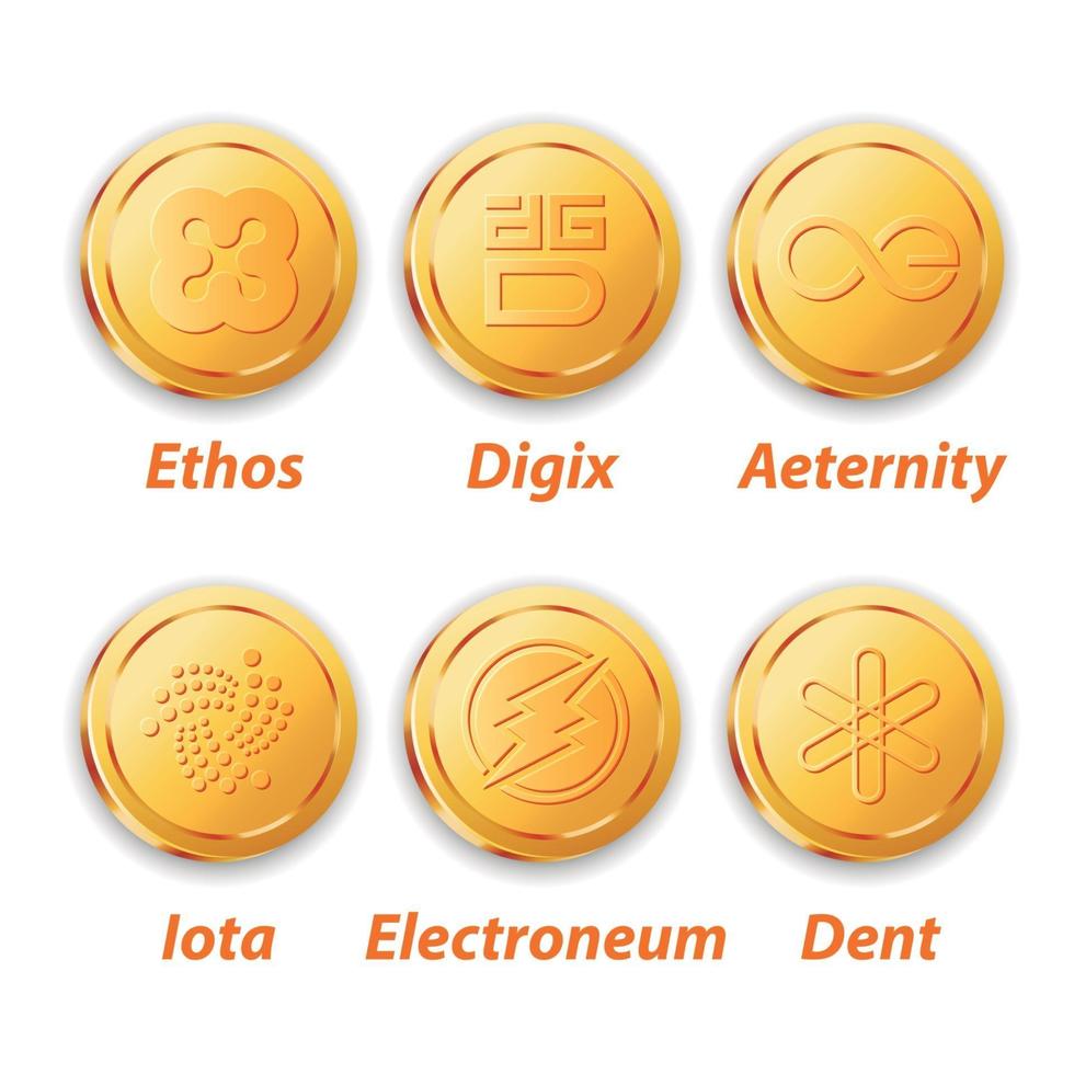 Cryptocurrencies gold coin vector