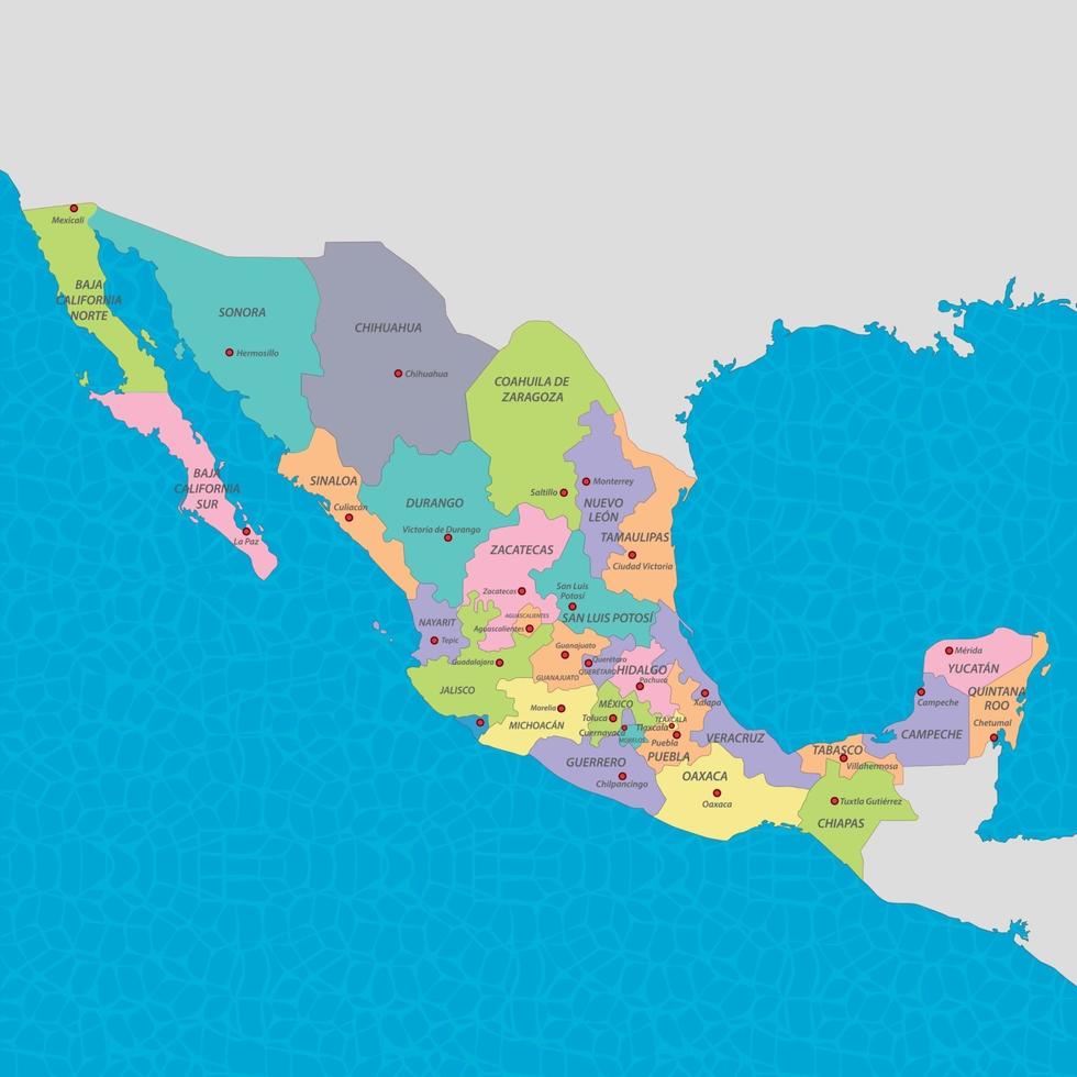 mapa de mexico vector