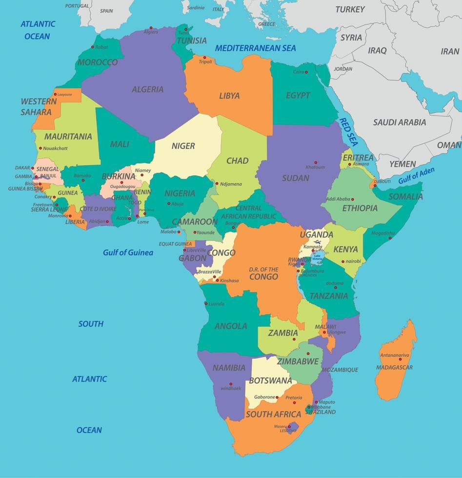 mapa de africa vector