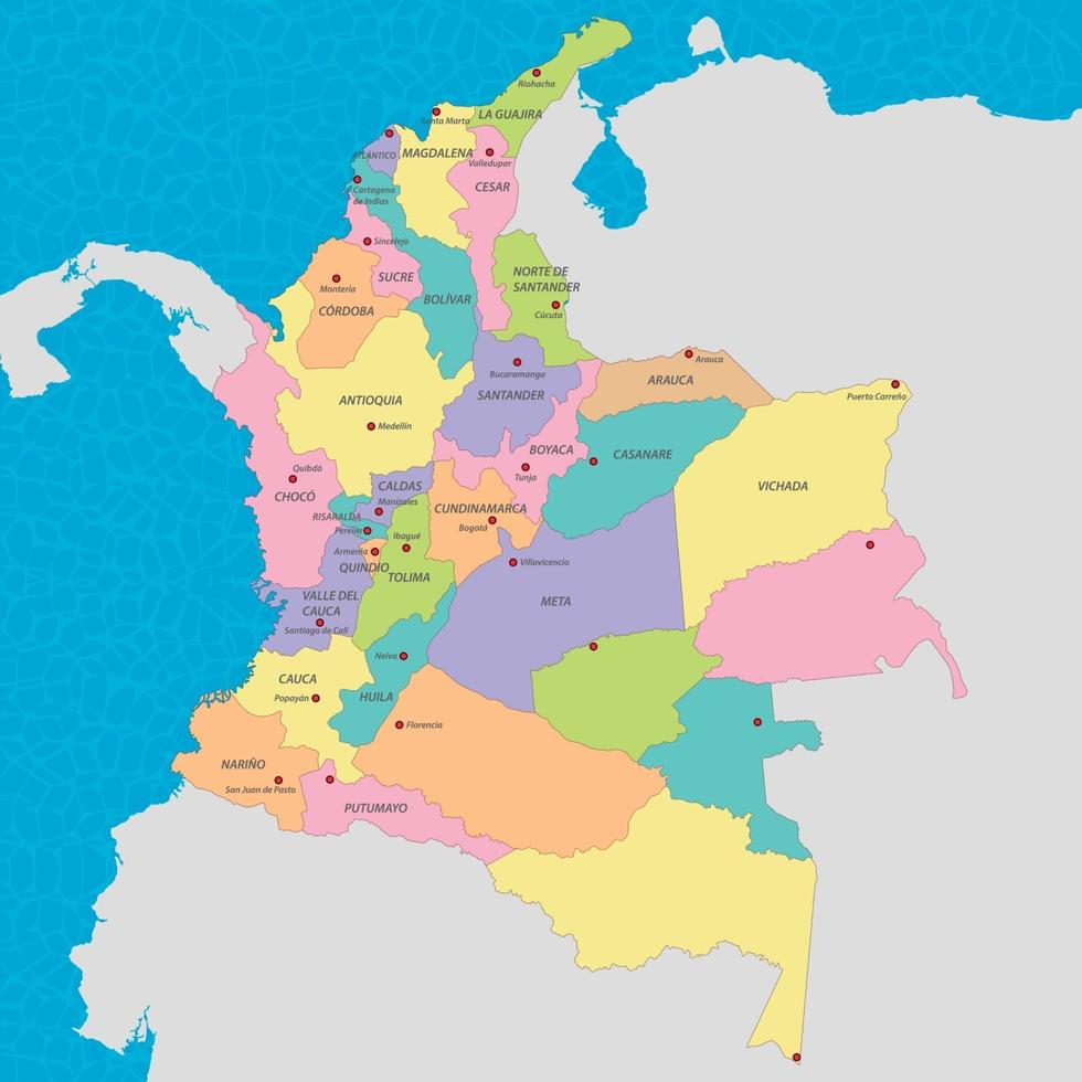 mapa de colombia vector