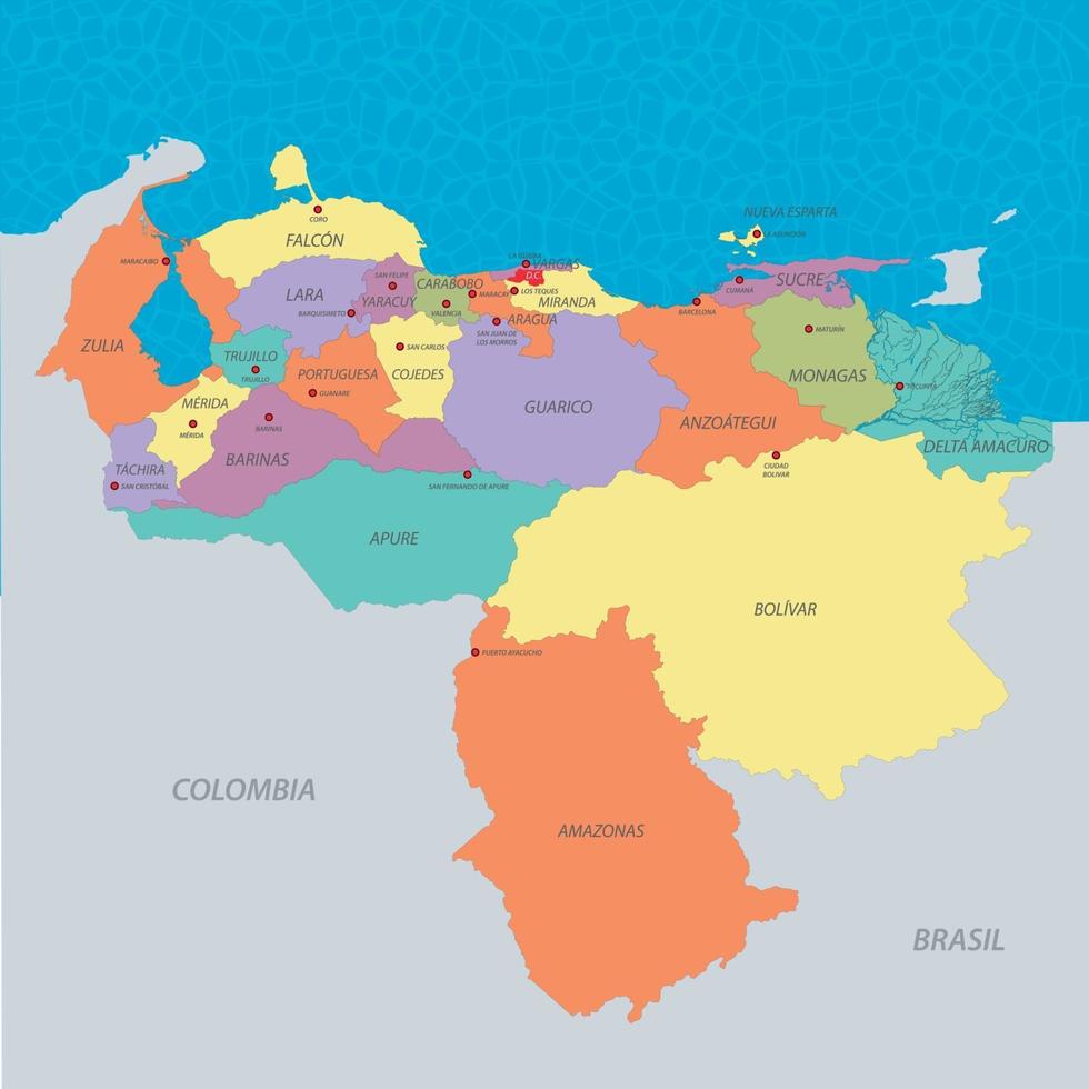Map of Venezuela vector