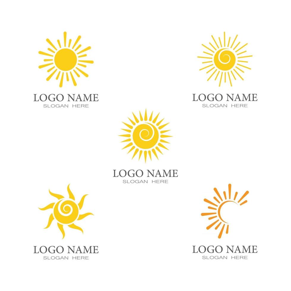 diseño de plantilla de logotipo de icono de ilustración de vector de sol