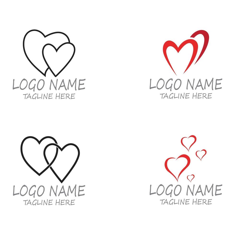 aplicación de iconos de plantilla de vector de logotipo y símbolos de amor