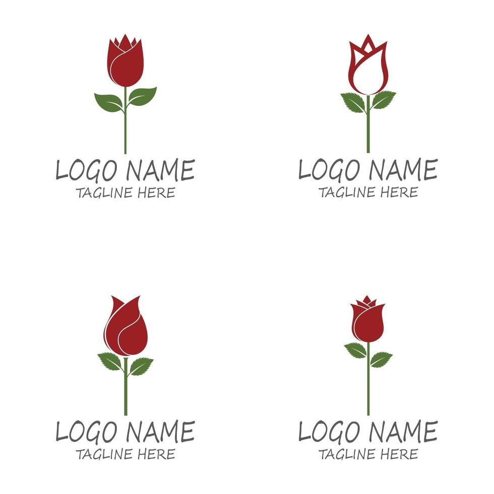 Rose flower logo template vector illustration