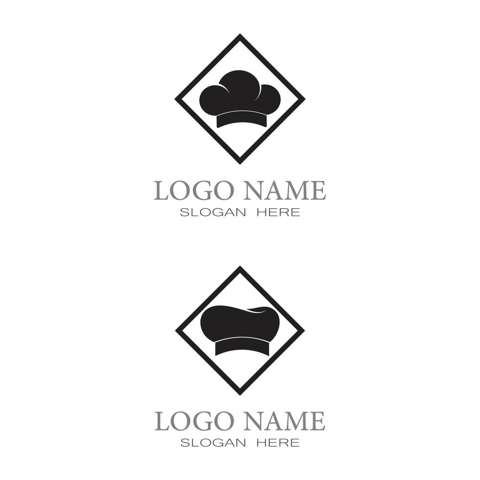 sombrero, chef, logotipo, plantilla, vector, ilustración vector