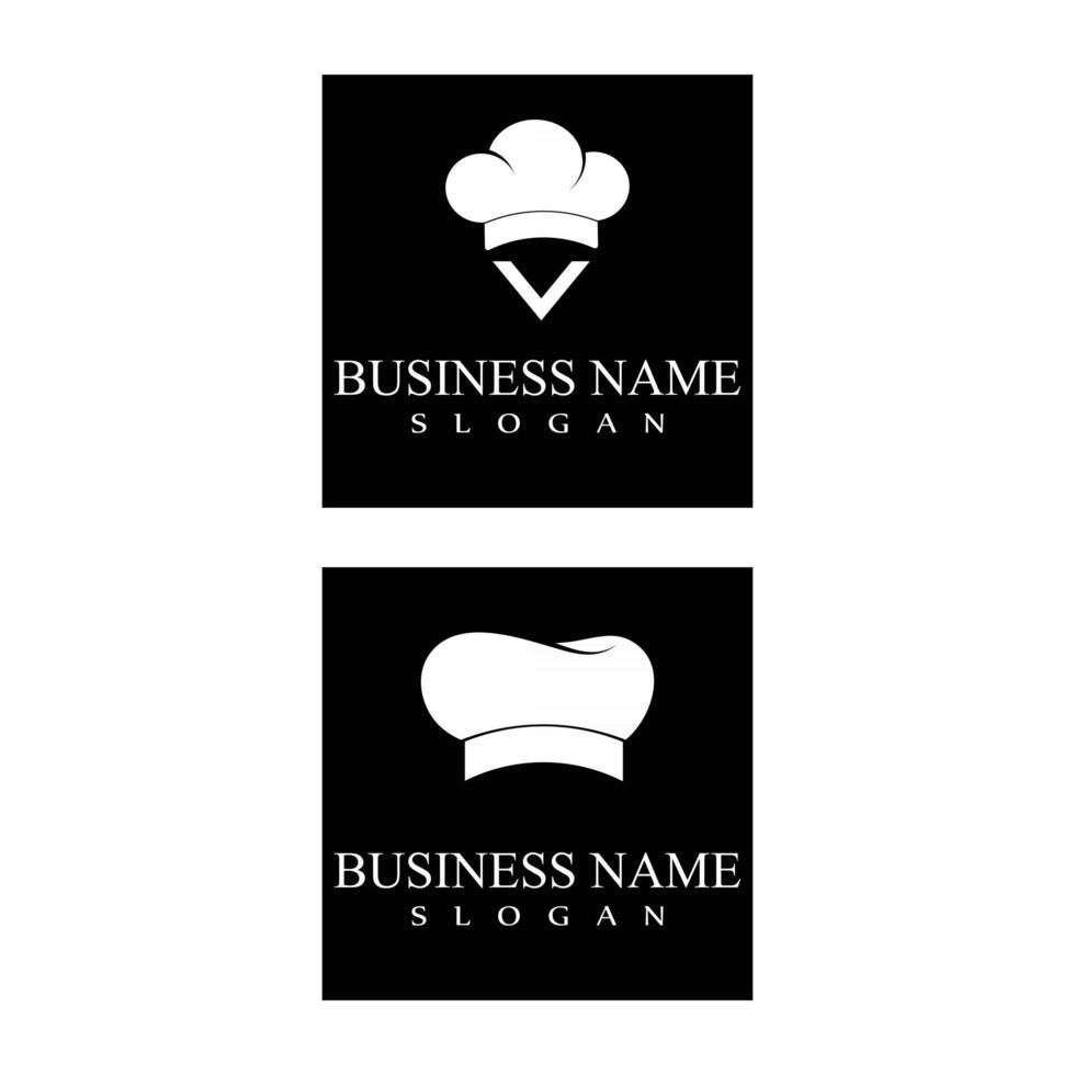 sombrero, chef, logotipo, plantilla, vector, ilustración vector