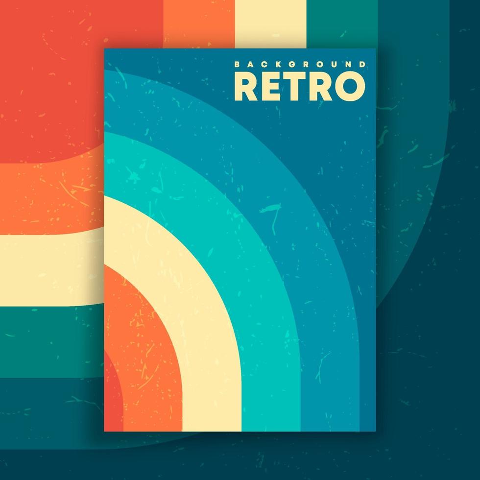 Retro design poster with vintage grunge texture and colored lines