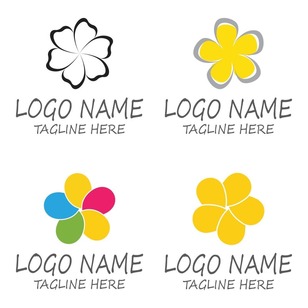 Beauty plumeria icon flowers design illustration Template vector