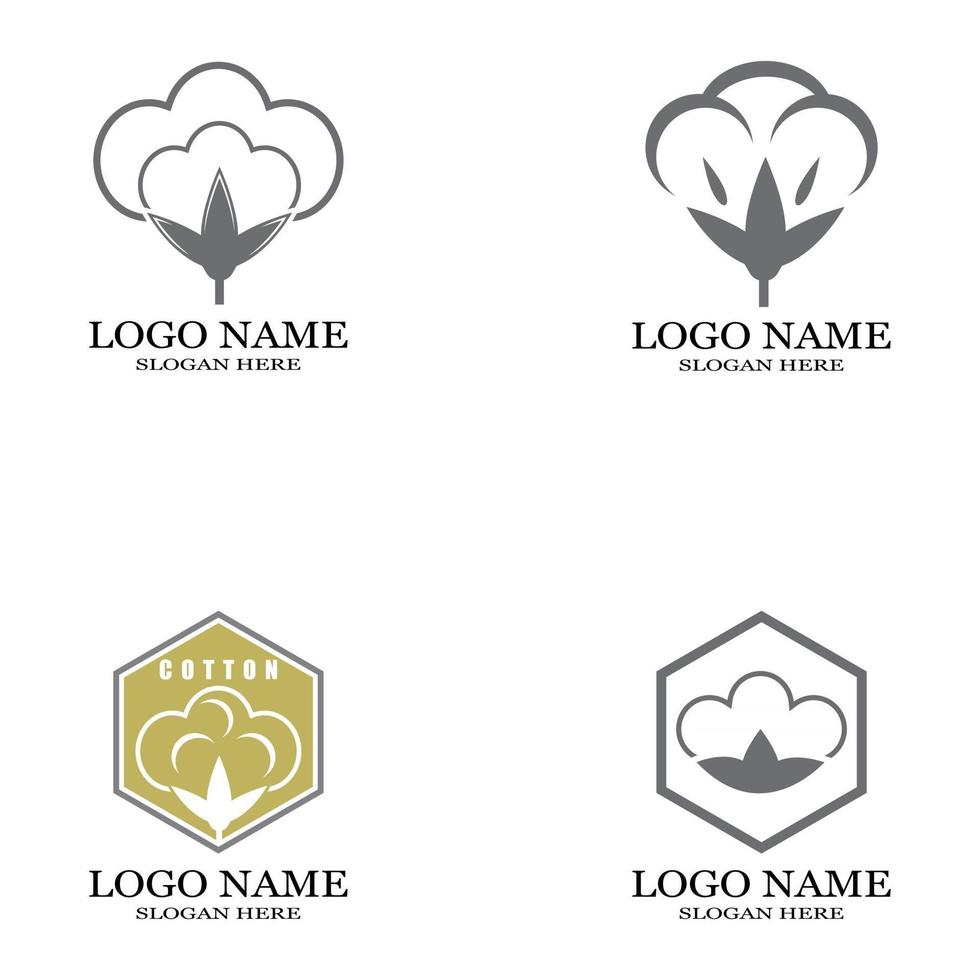 Cotton flower vector icon template symbol nature