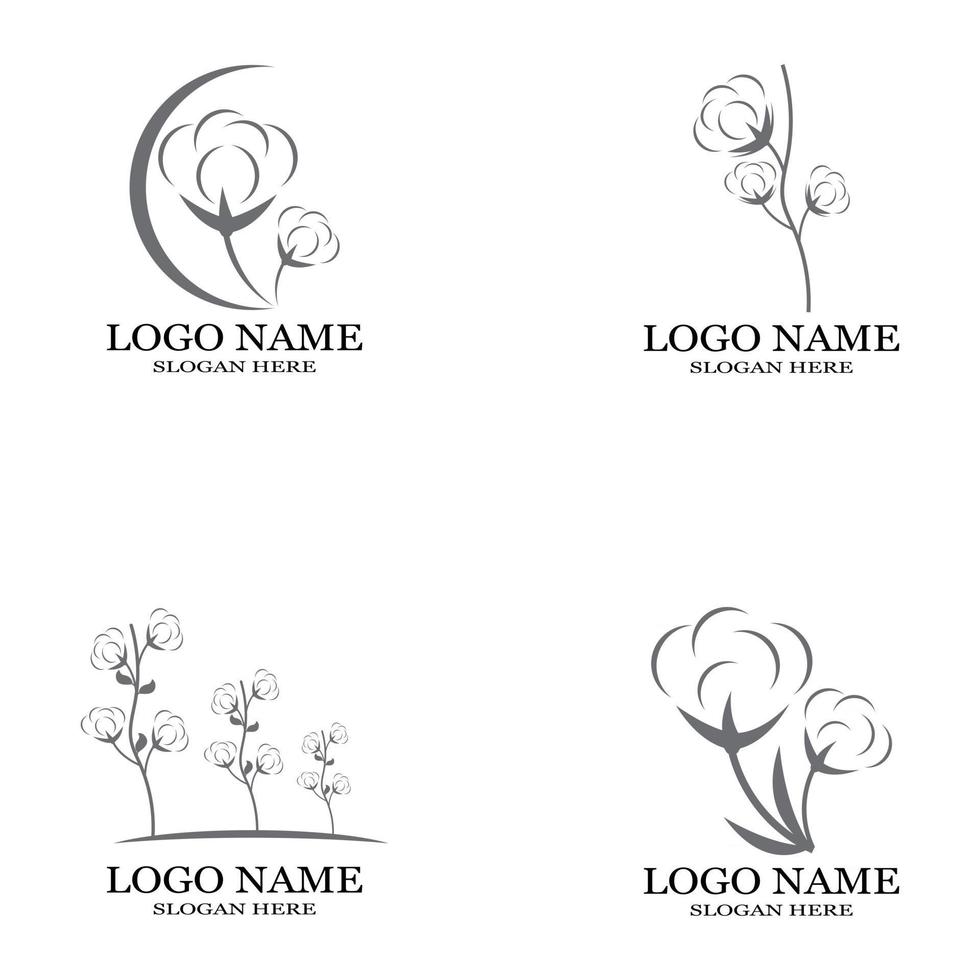 flor de algodón vector icono plantilla símbolo naturaleza