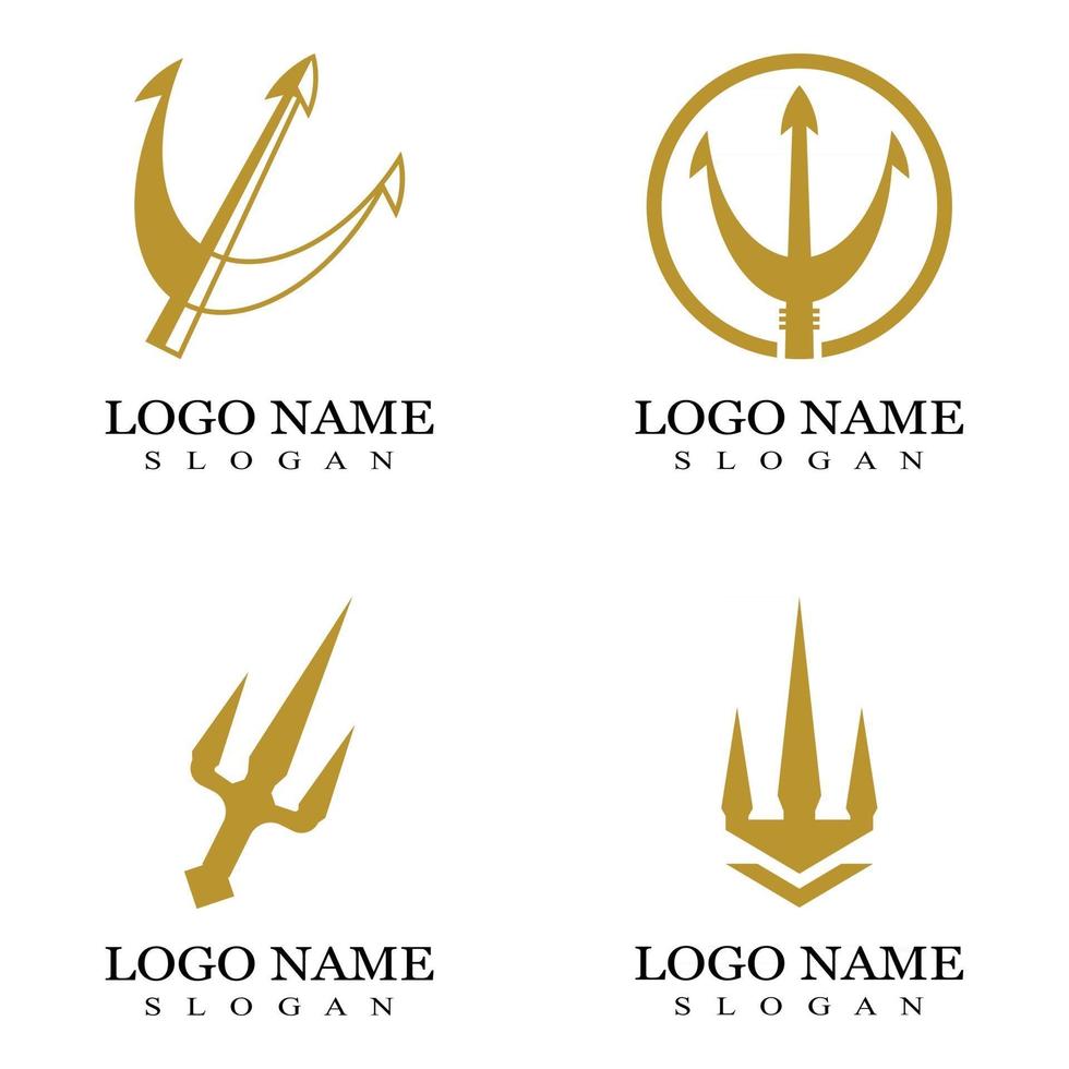 diseño de vector de plantilla de icono de logotipo de tridente