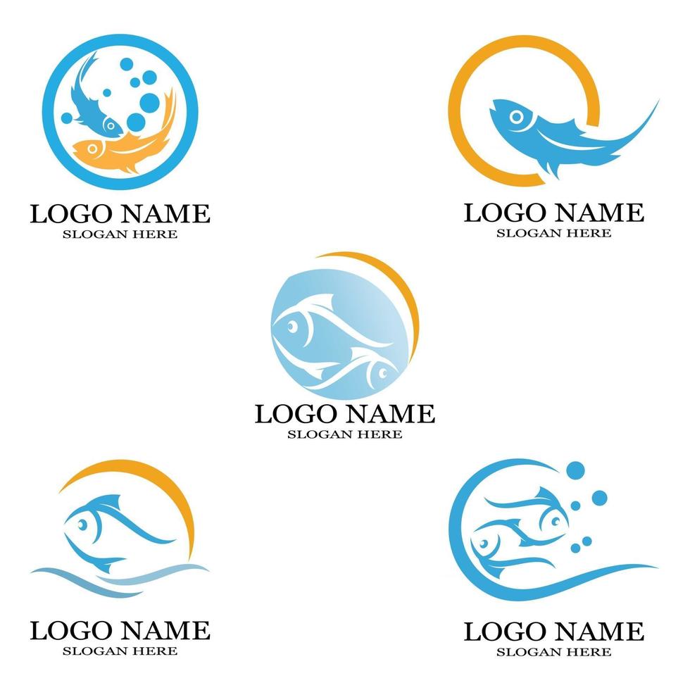 Fish Icon vector illustration logo template design