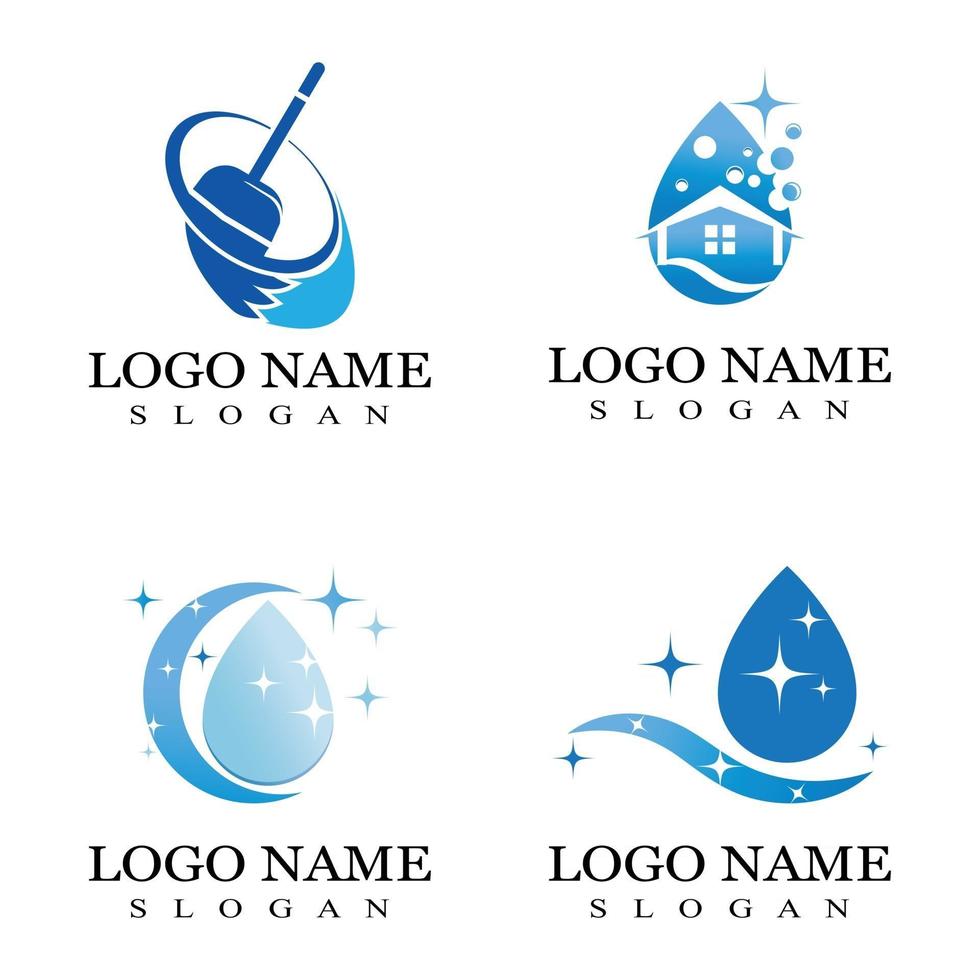 plantilla de vector de ilustración de logotipo y símbolo de limpieza