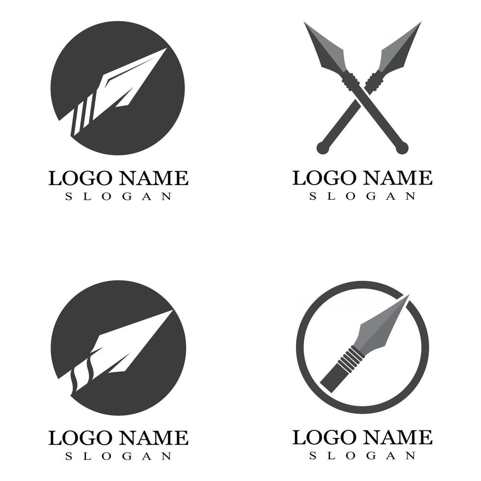 Spear logo and symbol vector design illustration