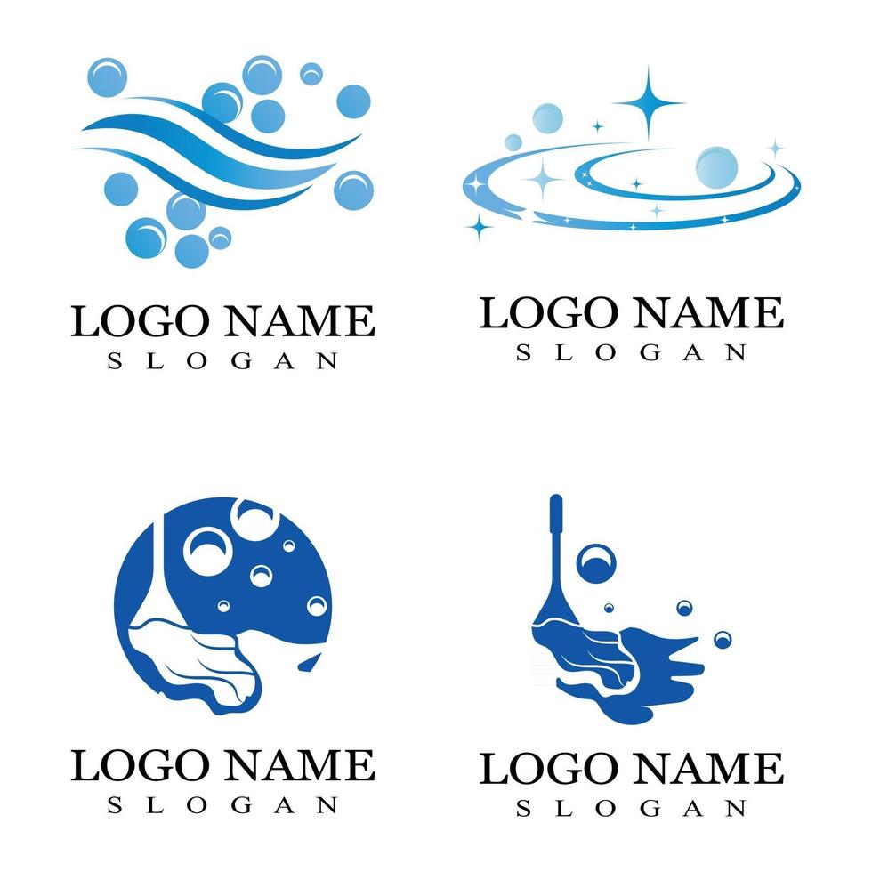 plantilla de vector de ilustración de logotipo y símbolo de limpieza