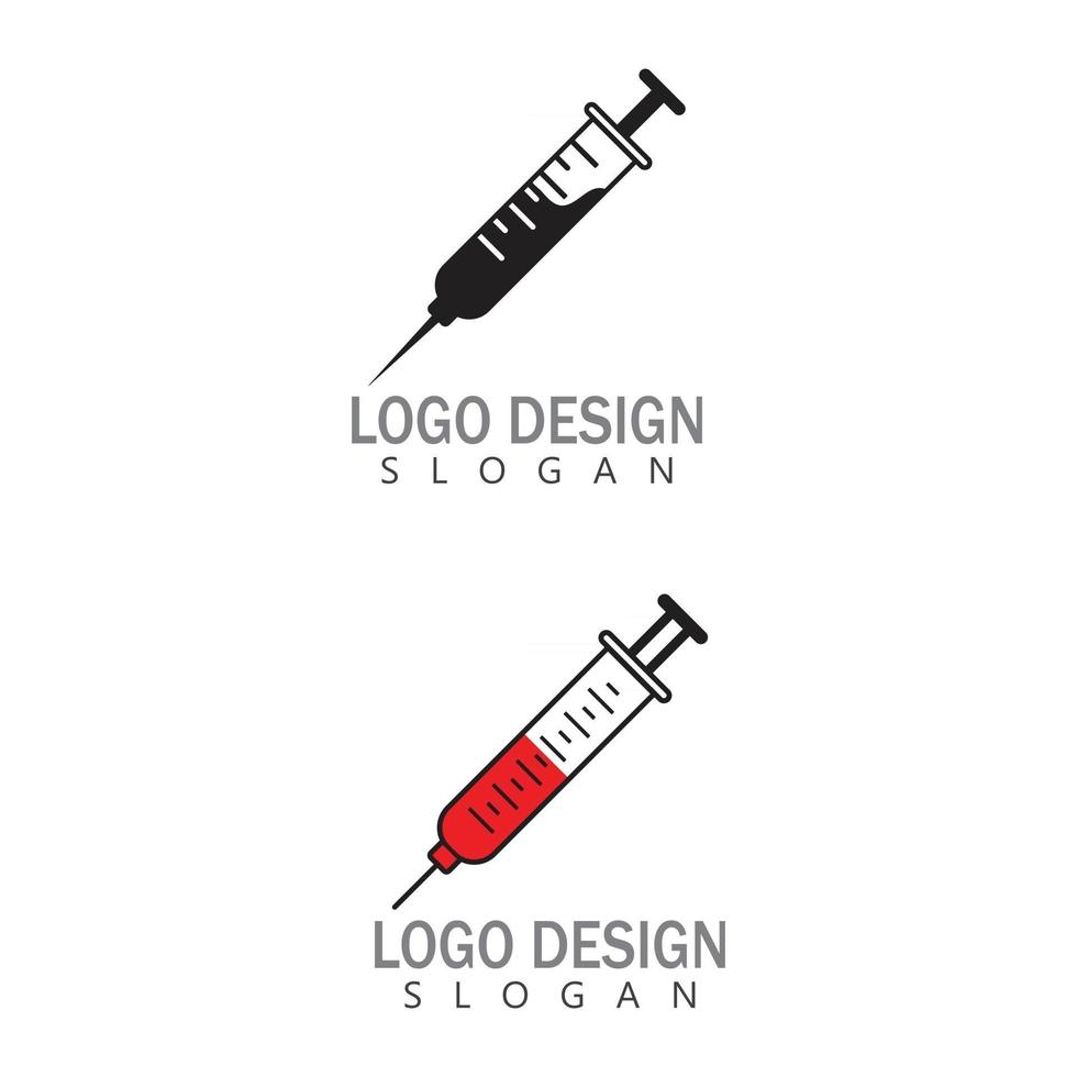 Syringe injection icon vector template and symbol