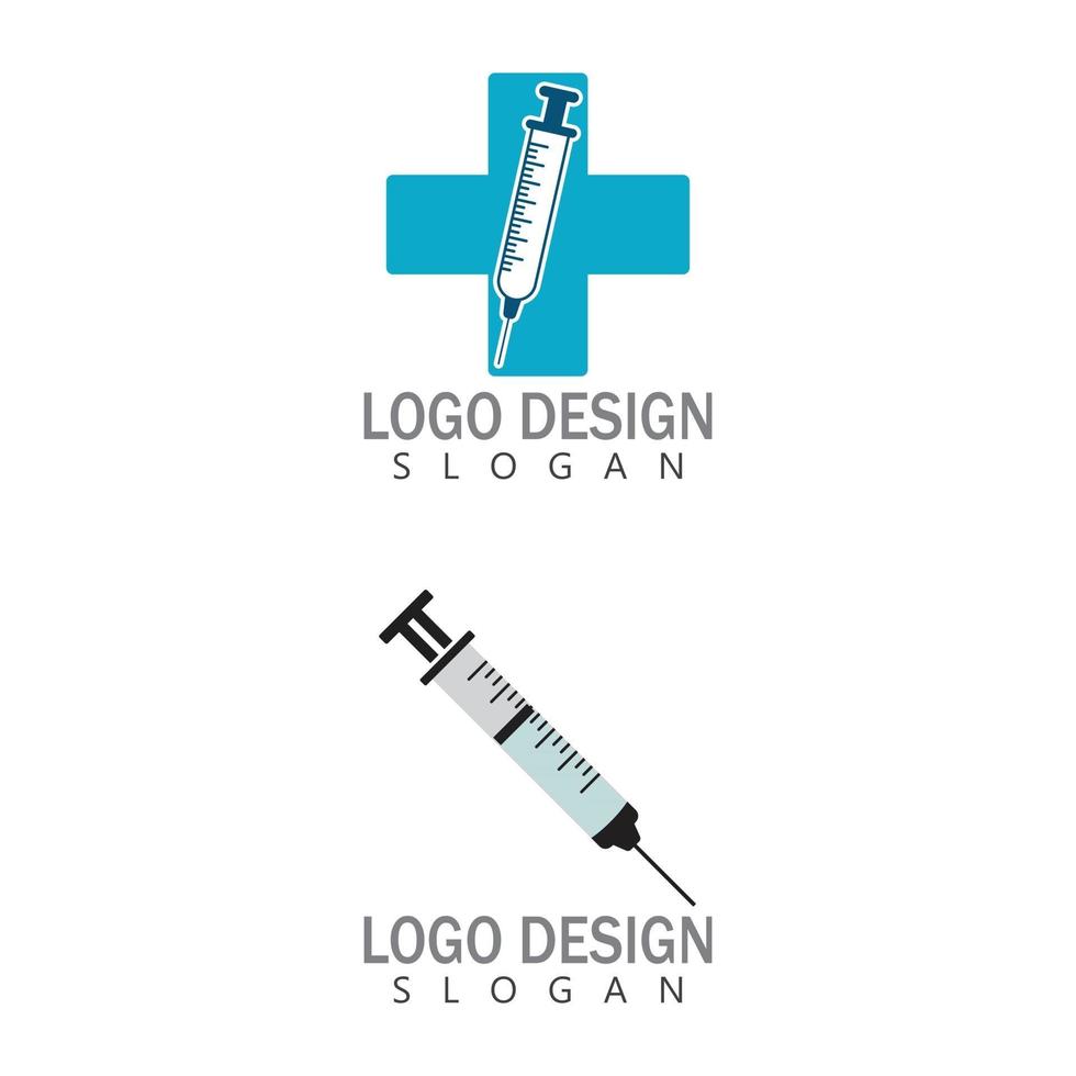 Syringe injection icon vector template and symbol