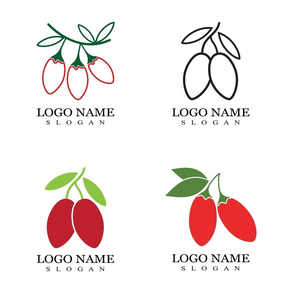 Goji berry vector illustration template design