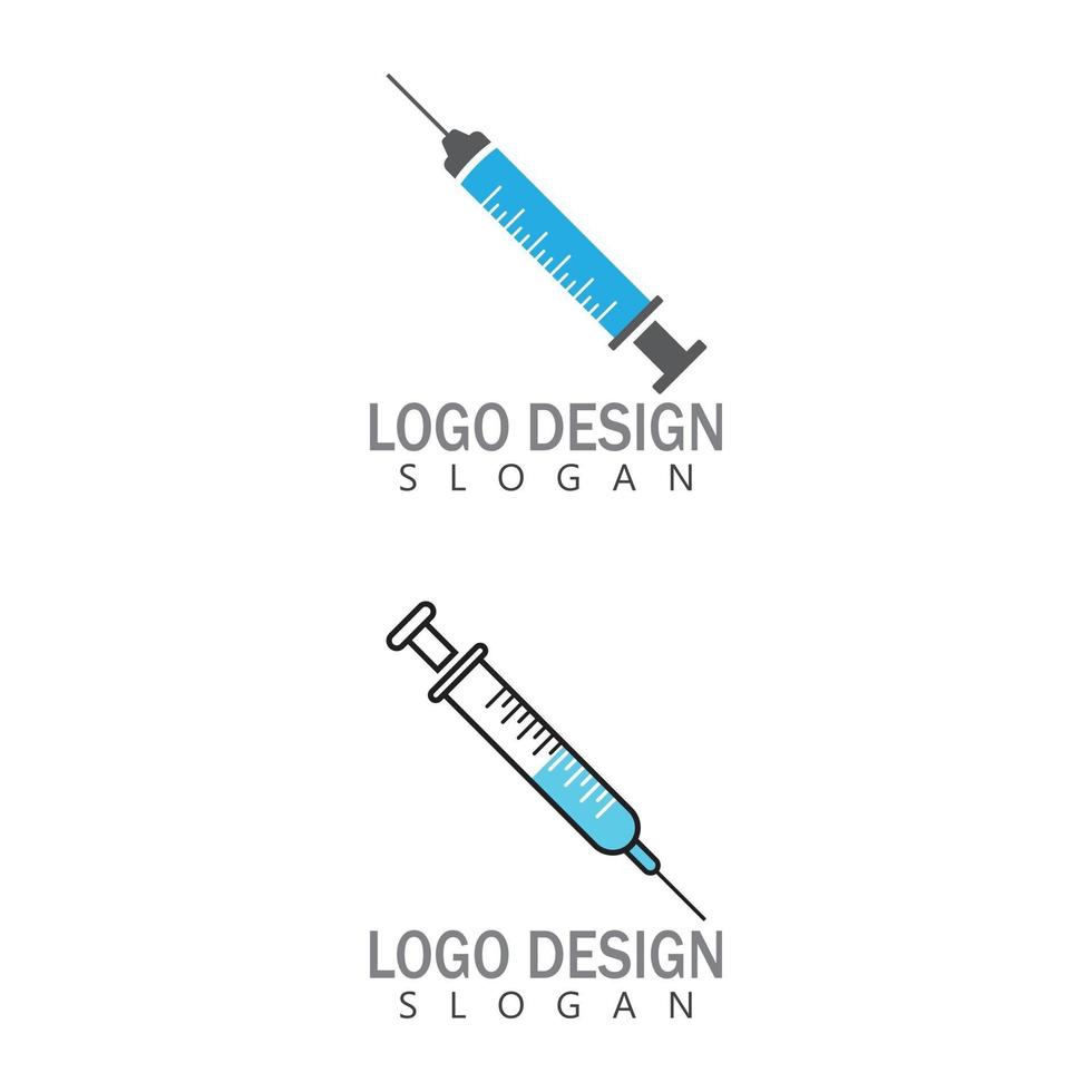 Syringe injection icon vector template and symbol