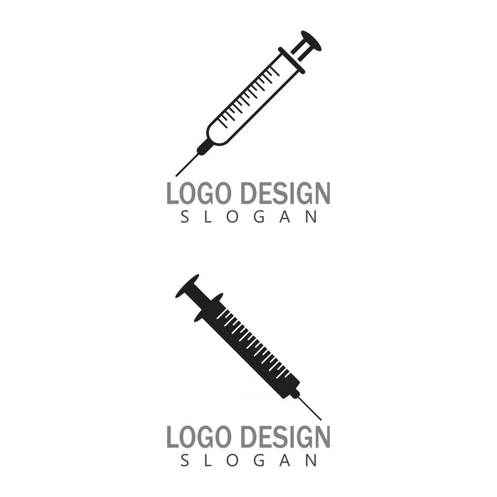 Syringe injection icon vector template and symbol