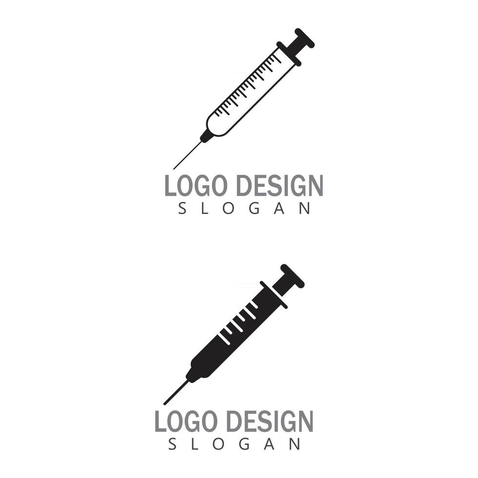 Syringe injection icon vector template and symbol