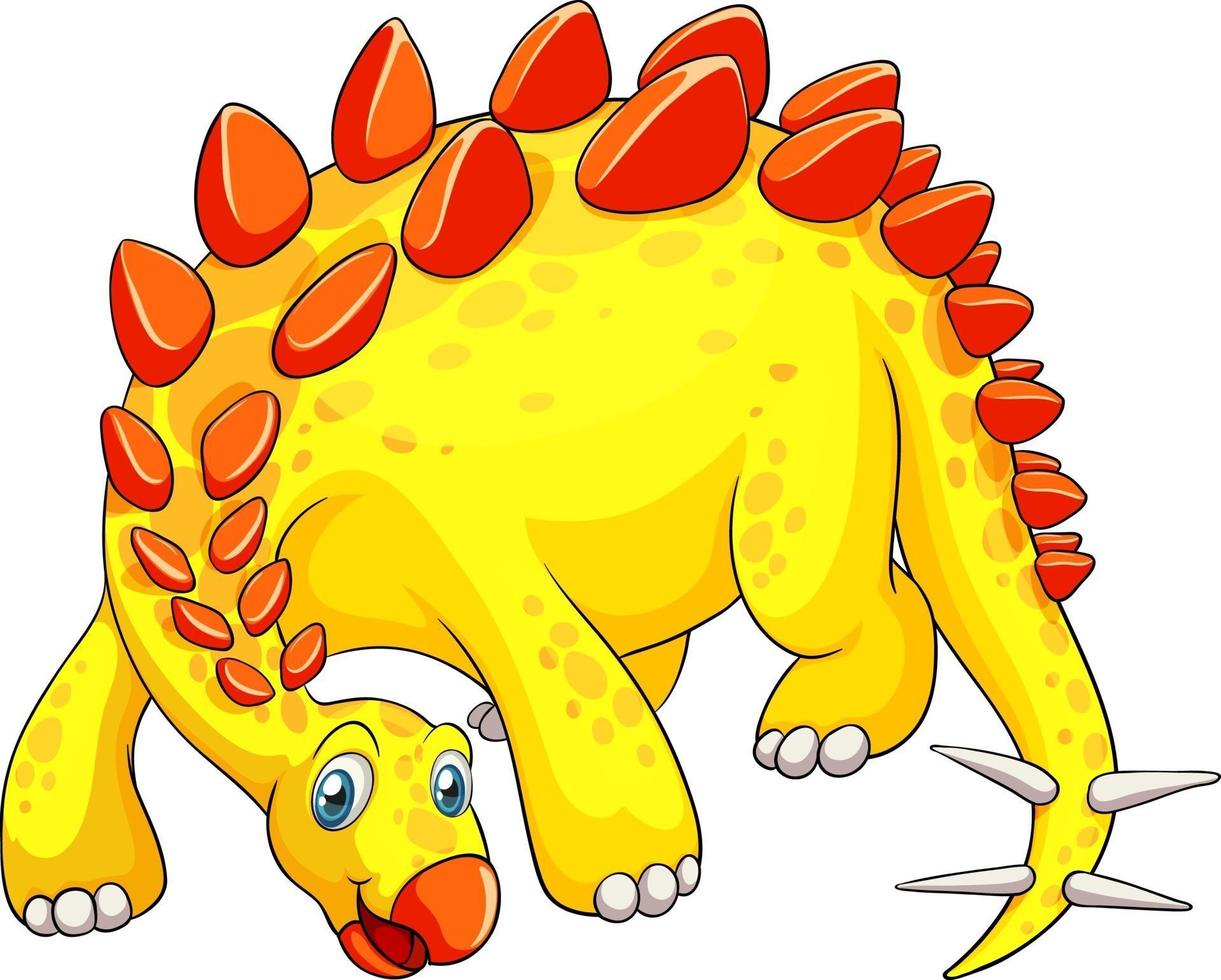 un personaje de dibujos animados de dinosaurio estegosaurio vector