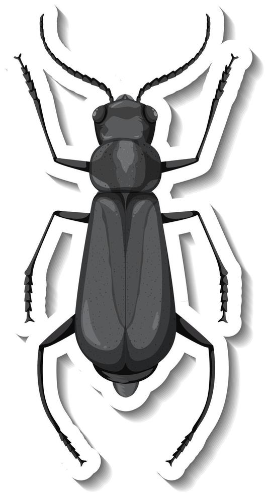 A sticker template with top view of a grasshopper isolated vector
