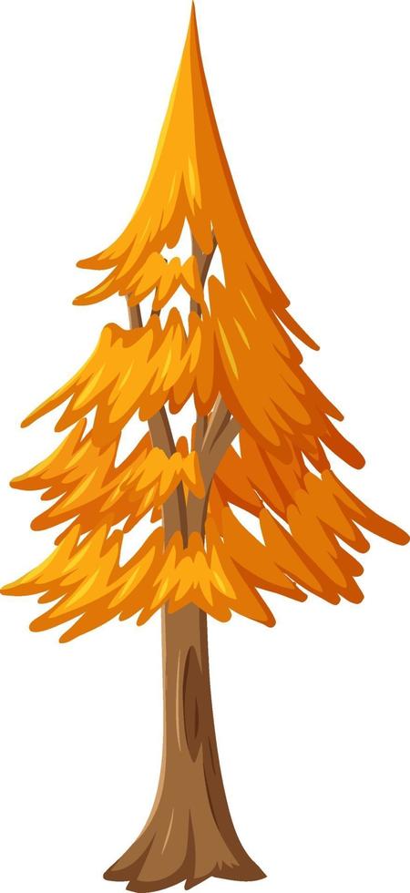 Árbol de otoño aislado sobre fondo blanco. vector