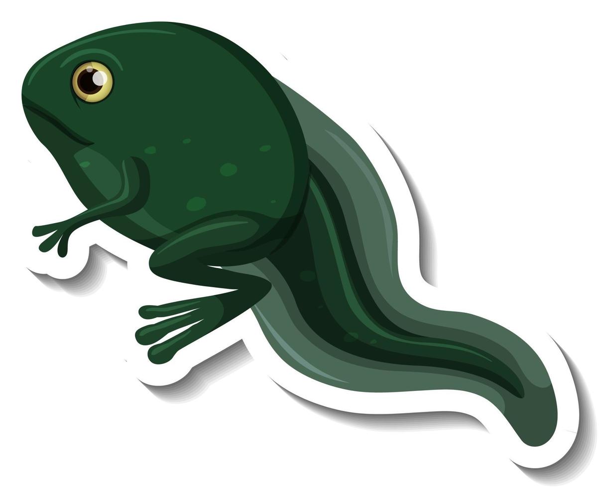 A sticker template of a tadpole with two legs isolated vector