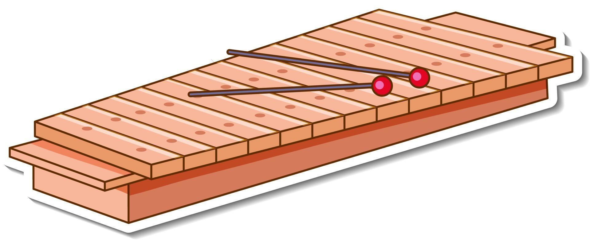 pegatina xilófono instrumento musical vector