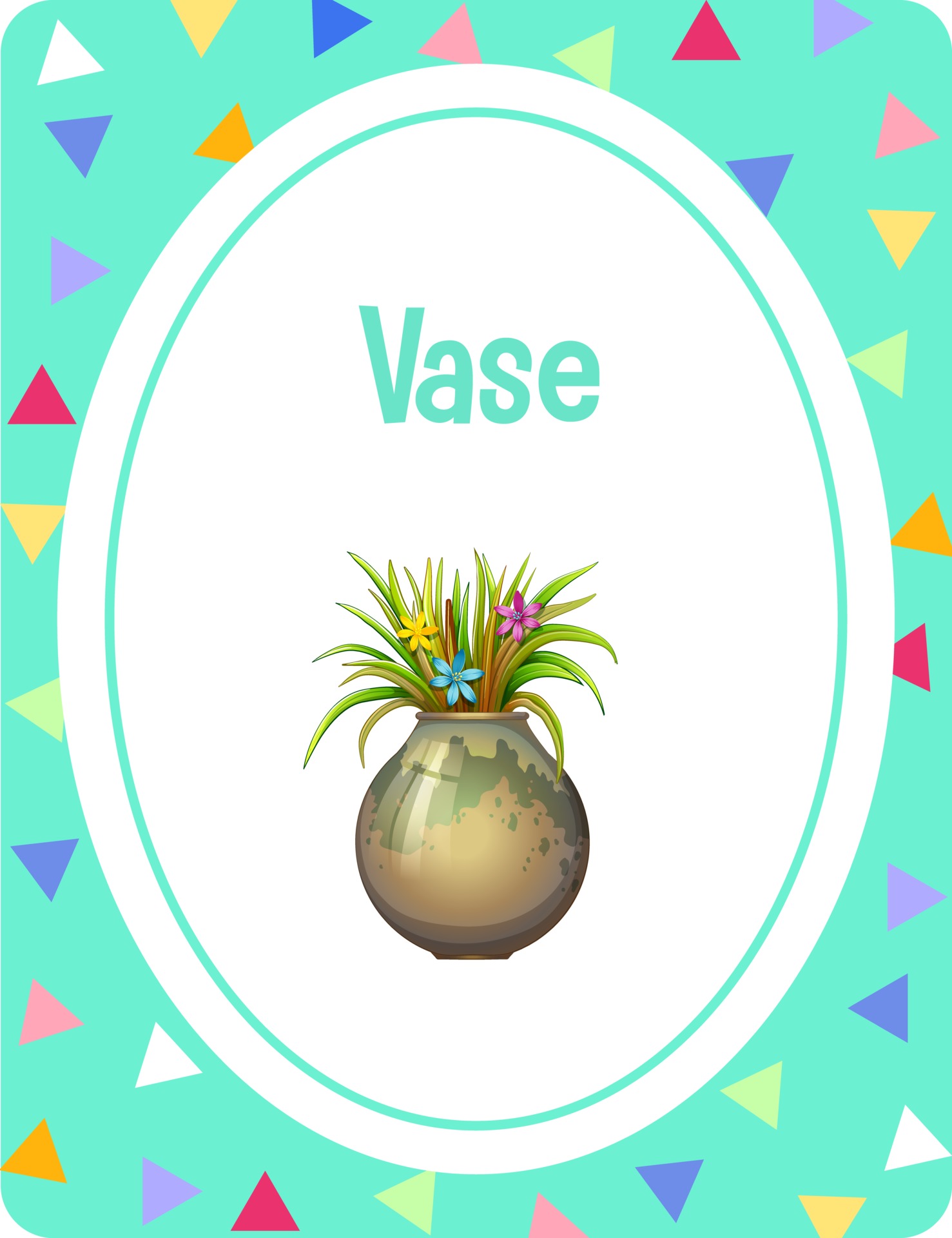 Vocabulary flashcard with word Vase 2812065 Vector Art at Vecteezy