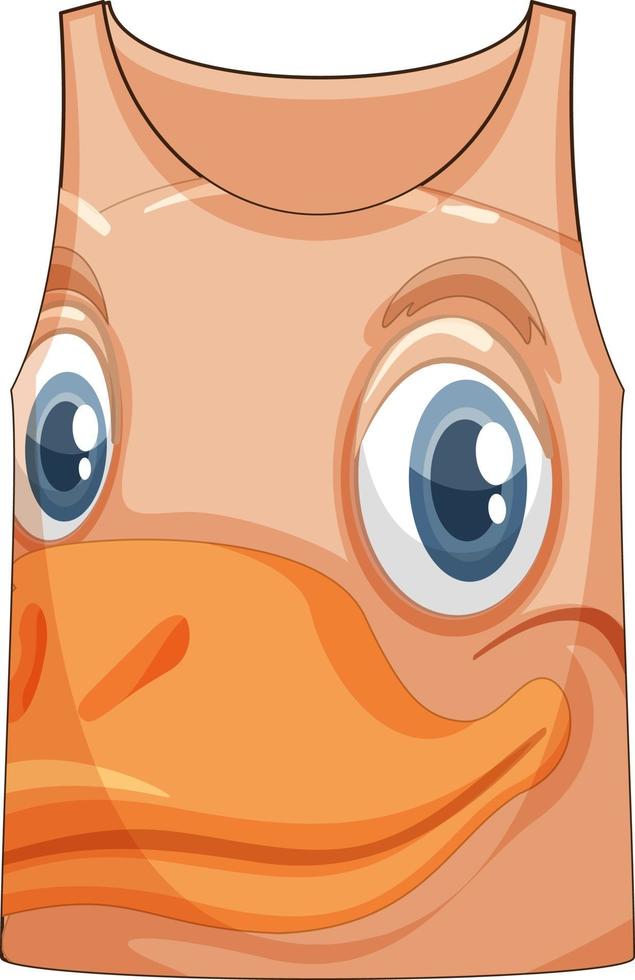 Tank top with face of duck pattern vector
