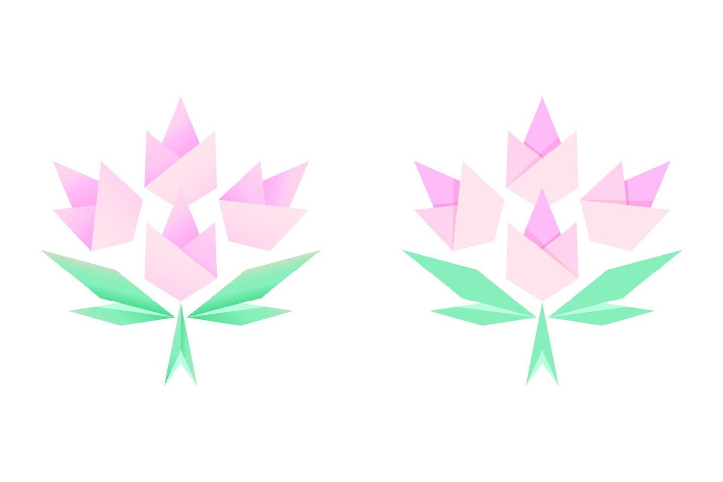 This is a set of origami flower bouquets vector