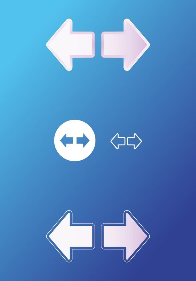 This is a set of convex, flat, and contour arrows vector