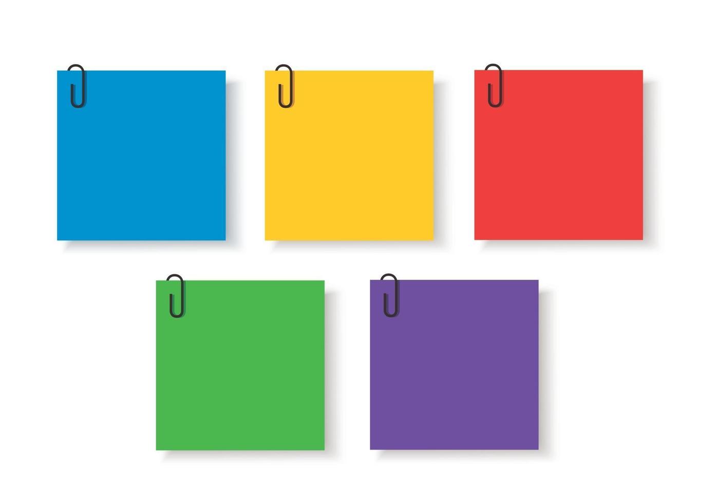 Notes colored. Sticky papers with pin clips memo vector