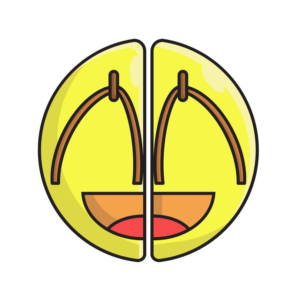 smiling character sandals illustration vector