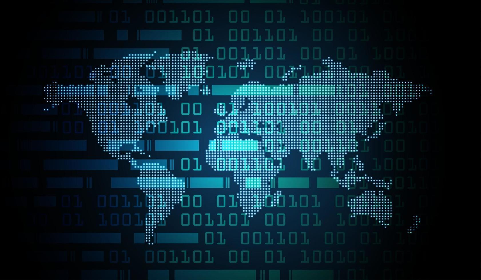 world binary circuit board future technology, blue hud cyber security concept background vector