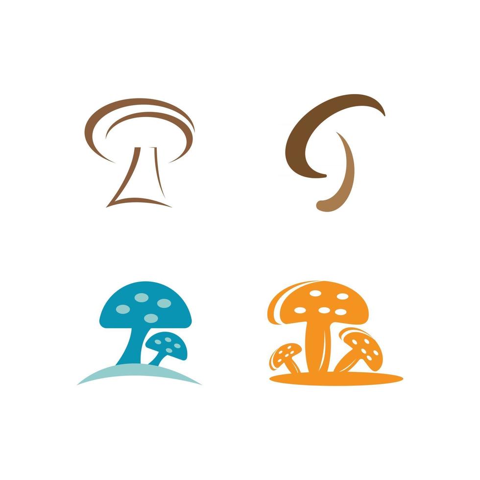 healthy mushroom logo vector