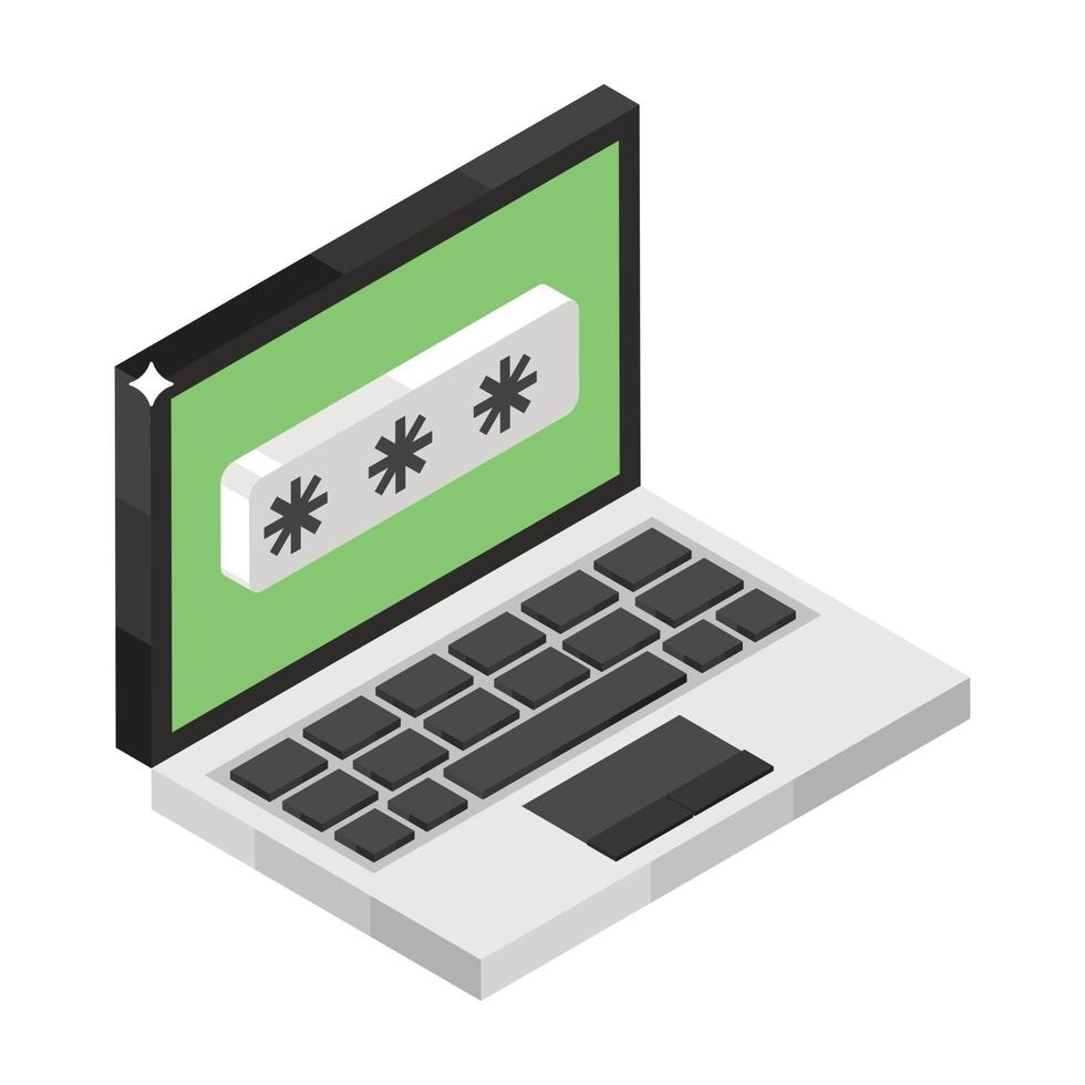 Laptop Password Elements vector