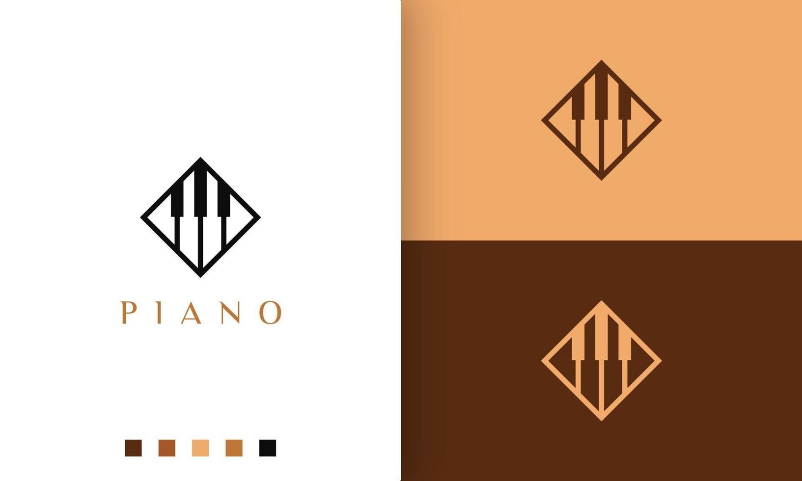 Logotipo de piano en un estilo simple y moderno adecuado para músicos u orquestas. vector