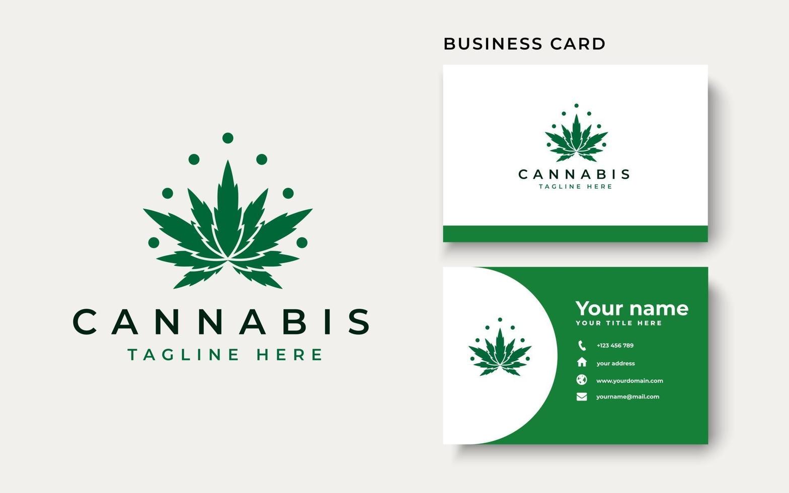 Cannabis Leaf Logo Template. Vector Illustration