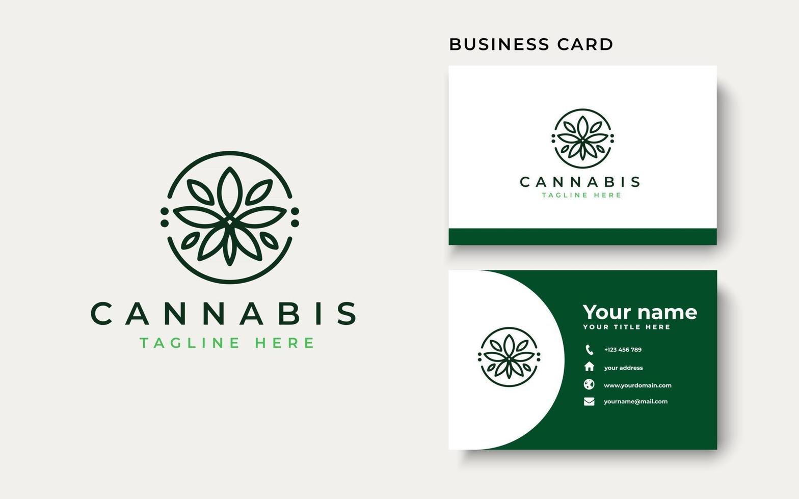 Cannabis Leaf Logo Template. Vector Illustration